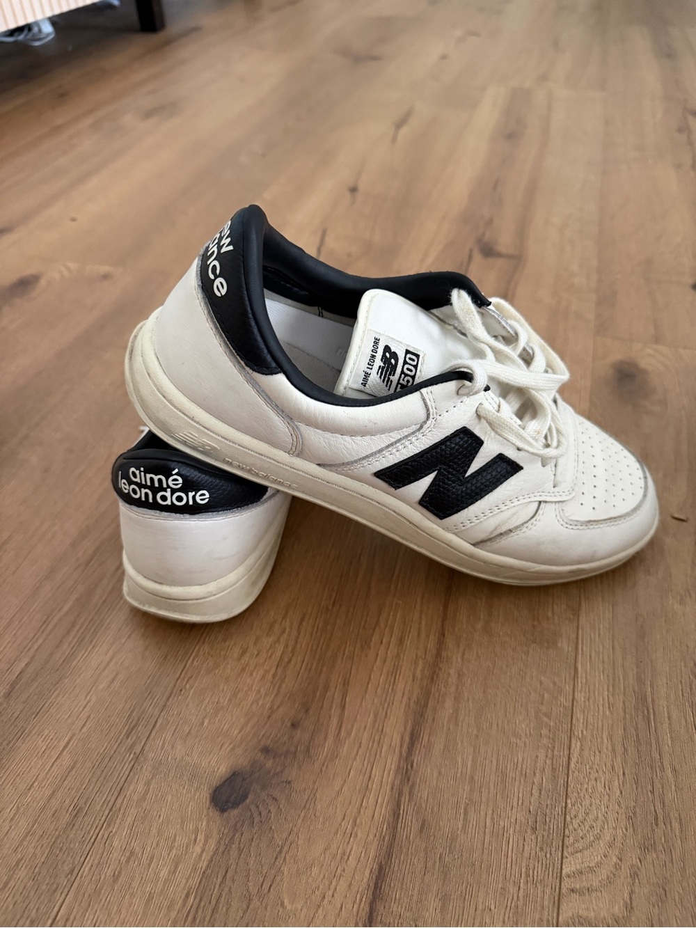 New Balance x Aimé Leon Dore Off-White & Black Court Sneakers